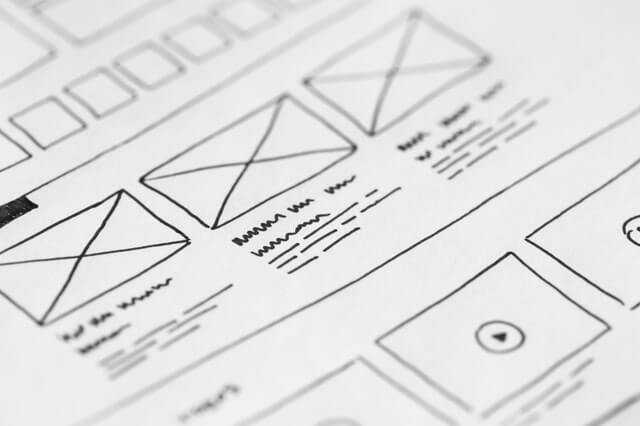 Handwritten options for web design layouts.