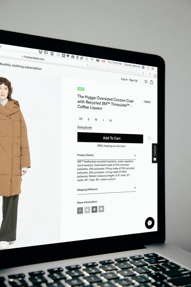 A shot of a product page in an e-commerce site that a growth hacker can apply growth hacking techniques to.